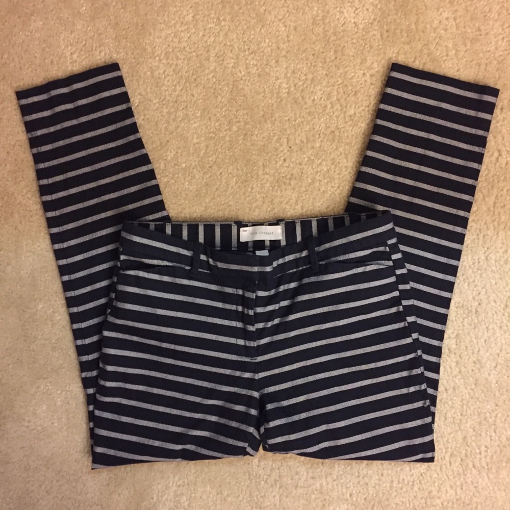 GAP Slim/Skinny Stretch Striped Crop/Ankle Pants